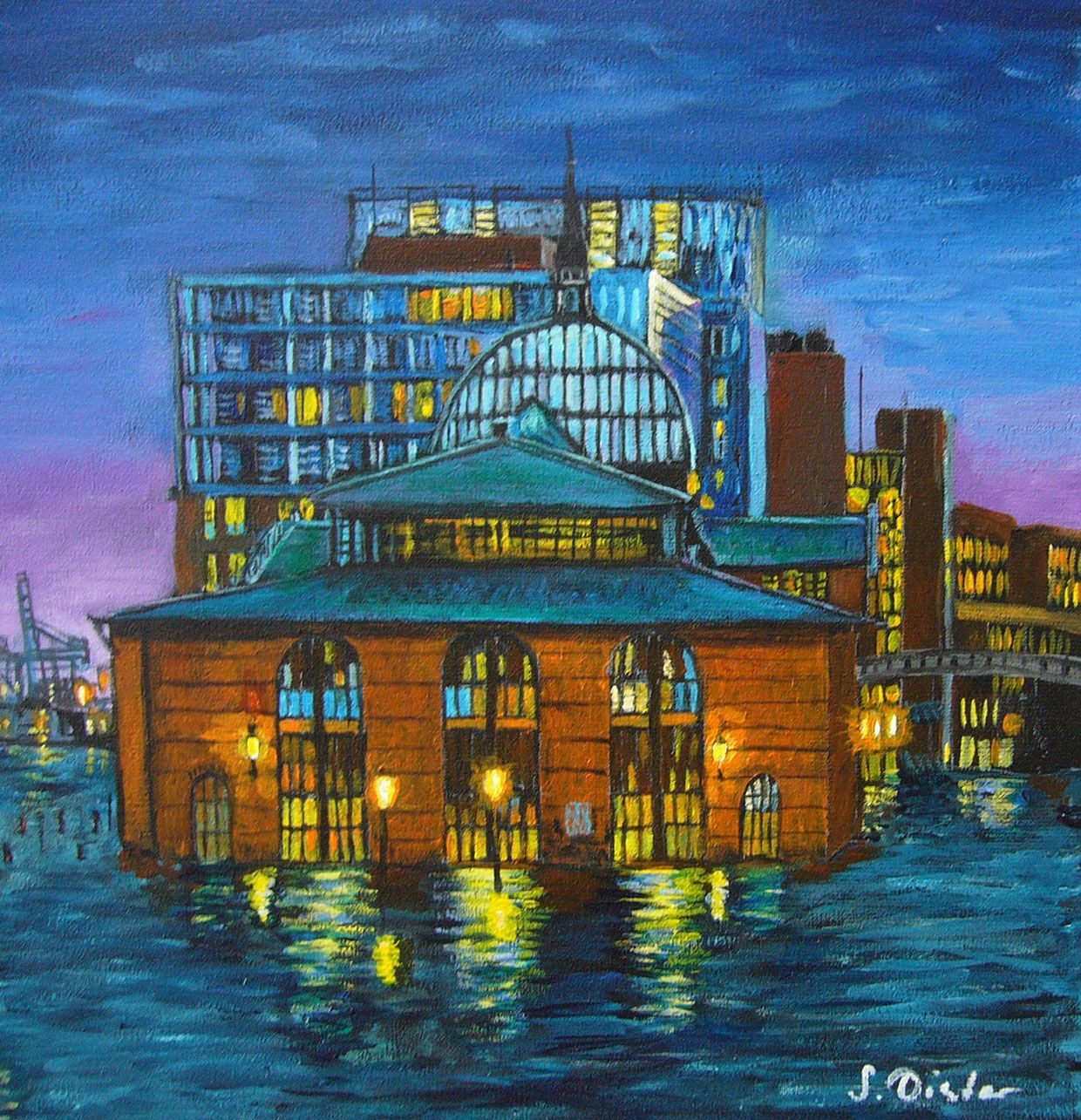 Hamburger Fischauktionshalle_Acryl auf Leinwand 30 x 30 cm_250 €