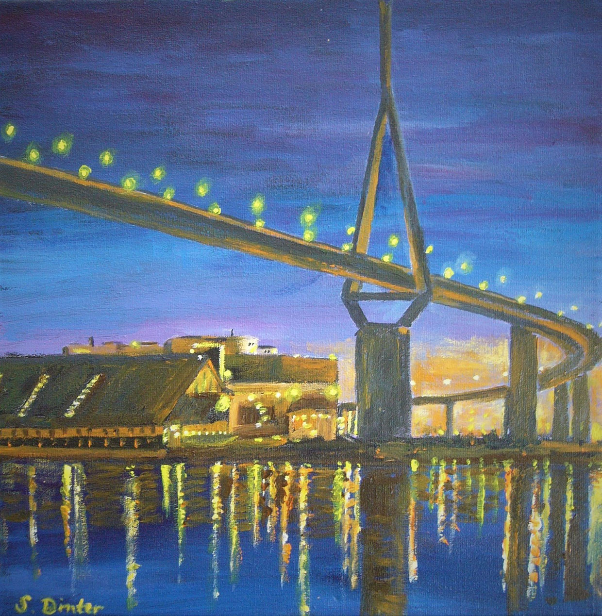 Koehlbrandbrucke_Acryl auf Leinwand 30 x 30 cm_250 €