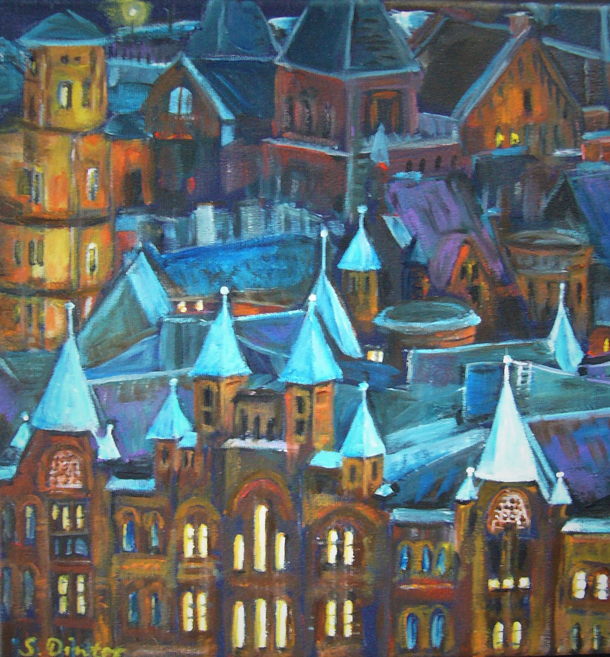 Speicherstadt_Acryl auf Leinwand 30 x 30 cm_250 €