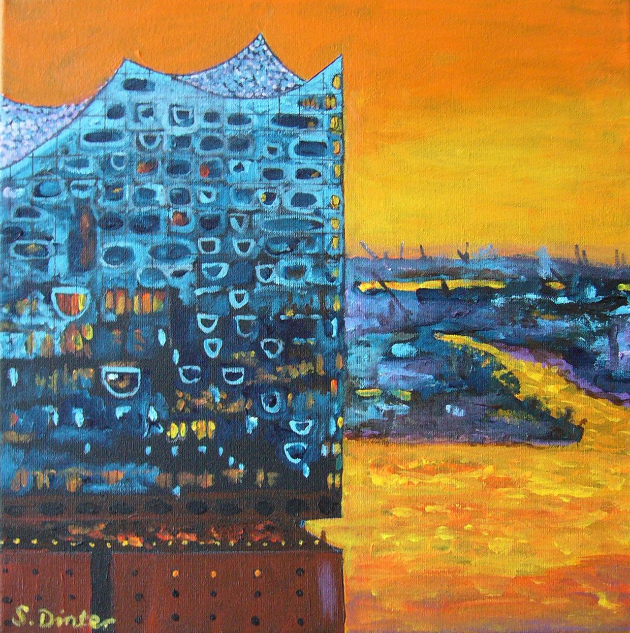 Elbphilharmonie_Acryl auf Leinwand 30 x 30 cm_250 €