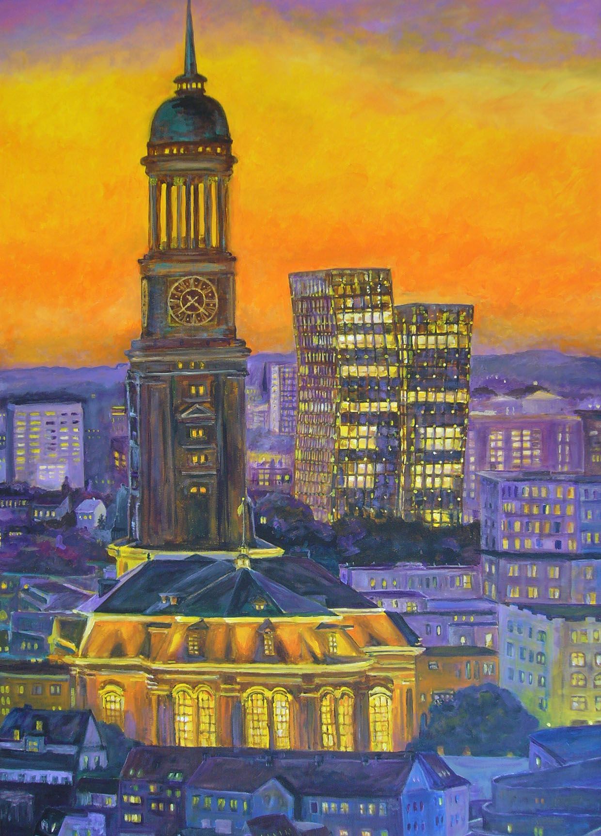 Michel und Tanzende Turme_Acryl auf Leinwand 70 x 100 cm_1.200 €