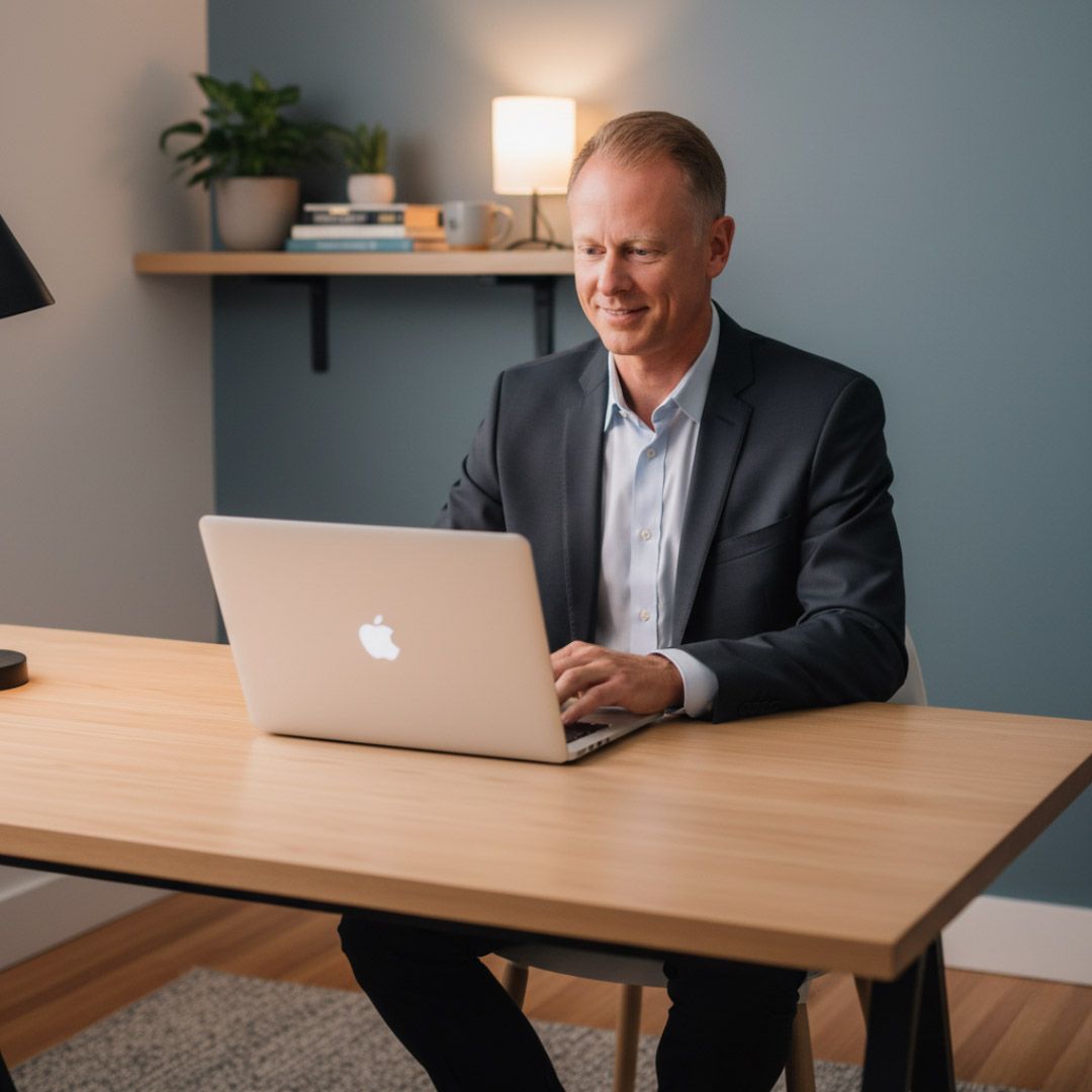 Inspiration für heute Inhaber Jan Wiszniewski am Schreibtisch