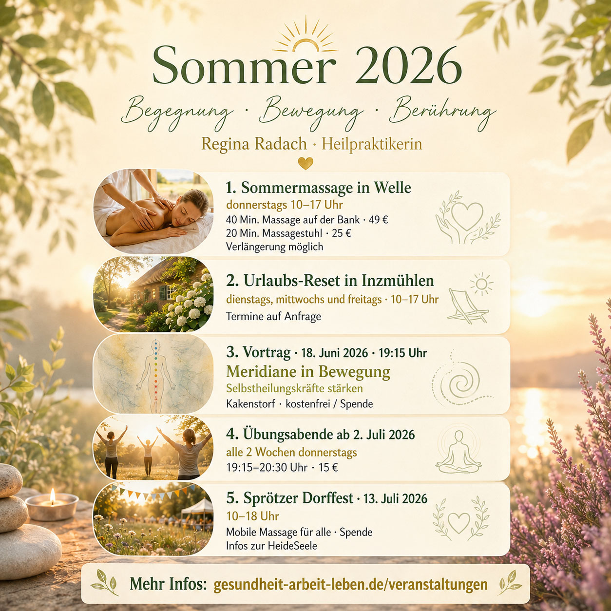 Wellnesstermine in der Lueneburger Heide